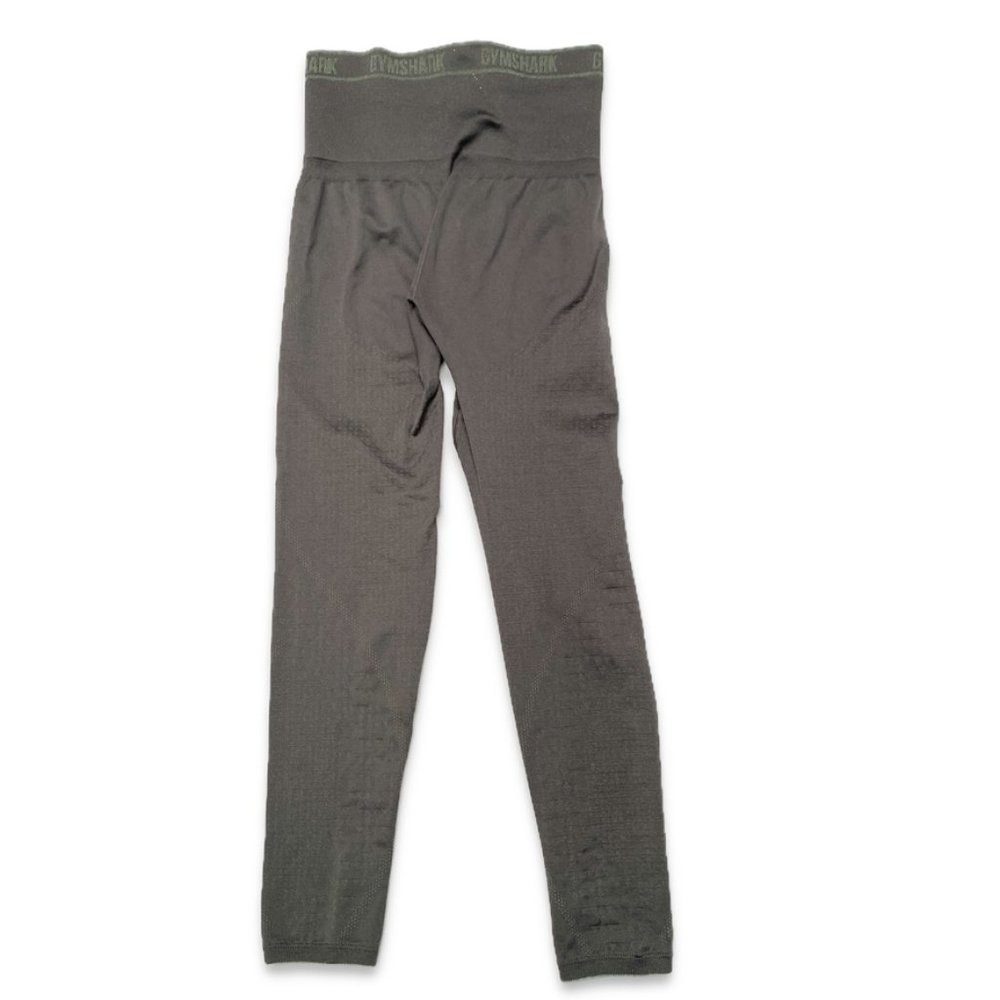 GYMSHARK - Dark Army Green High Waisted Leggings, Size S - Picture 3 of 6